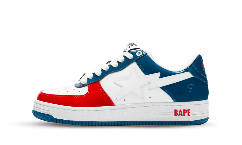 A Bathing Ape Bape Sta France Sneaker in Weiß Blau Rot